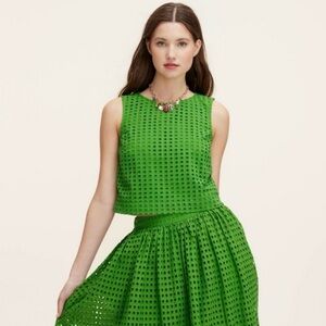 kate spade new york X Target Green Eyelet Top